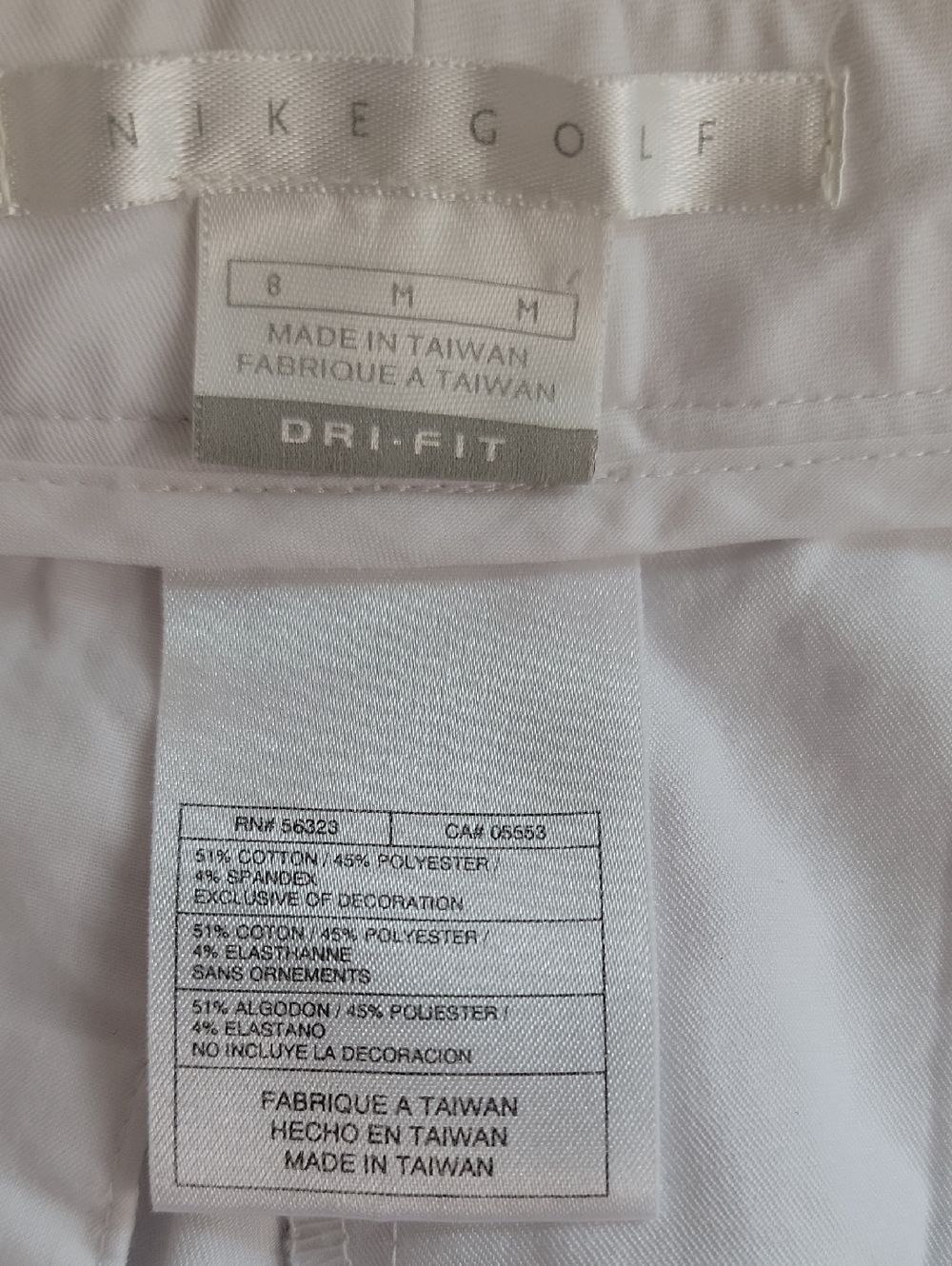 Nike Golf Classic White Shorts Dri-Fit Cotton Blend Womens Size M - Picture 7 of 10